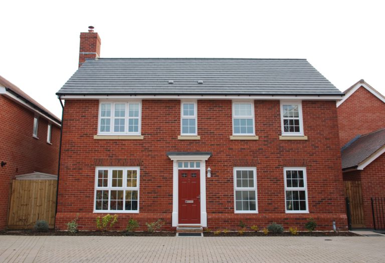 Detached red brick house